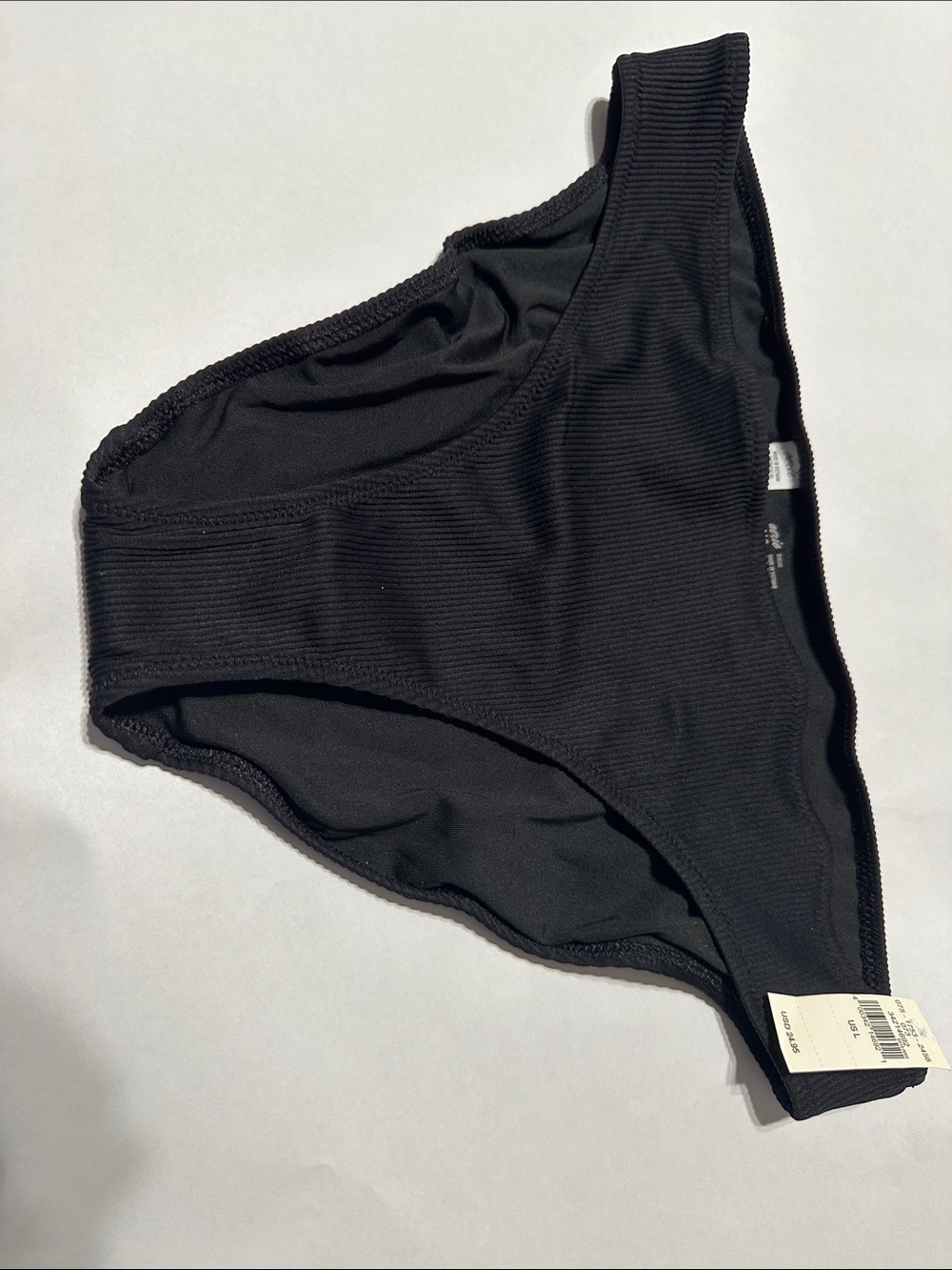 Aerie Black Ribbed Bikini Bottom Large - NWT